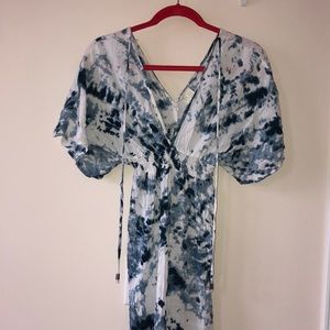 Komona style blue tie dye gown